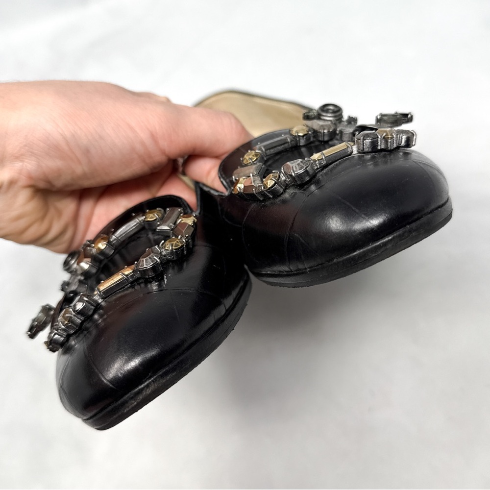 Christian Dior Vintage Y2K Tresor Croc Crystal Charm Embellished Leather Flats - Picture 3 of 11